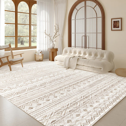 Moroccan and Boho Low-Pile Area Rug in Four Patterns with 59 x 82.6-Inch to 106.2 x 141.7-Inch Sizes