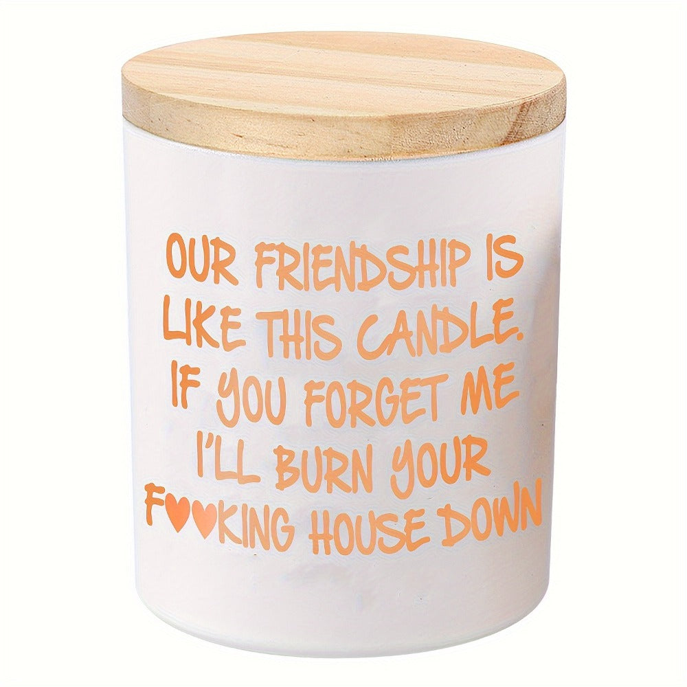 Lavender Scented Soy Candle Best Friend Gift for Women – Engraved Glass Friendship Candle, Funny Unique Birthday Christmas Gift for Friends, Novelty BFF Gift Idea for Her, 12+ Hour Burn
