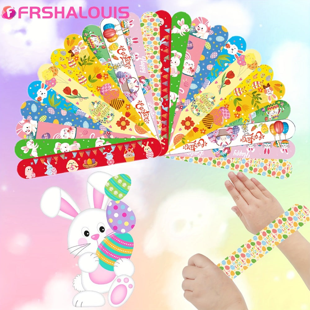 Easter Slap Bracelets for Kids 72 Pcs Bulk – Easter Basket Fillers Egg Hunt Prizes Classroom Rewards & Party Favors for Boys & Girls – PVC Snap Bracelets for Easter Spring Celebrations & School Events