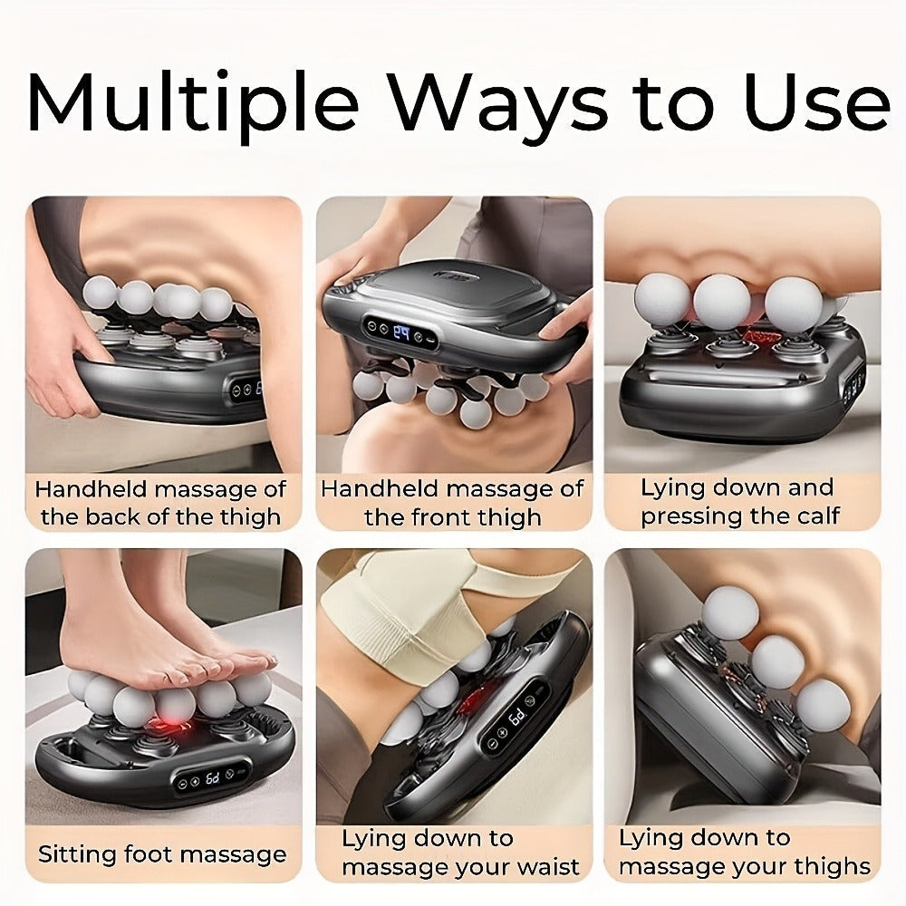 Multihead Massage Gun in Gray with 12, 16 or 22 Massage Heads, Nine Gear Positions and Nine Mode Groups