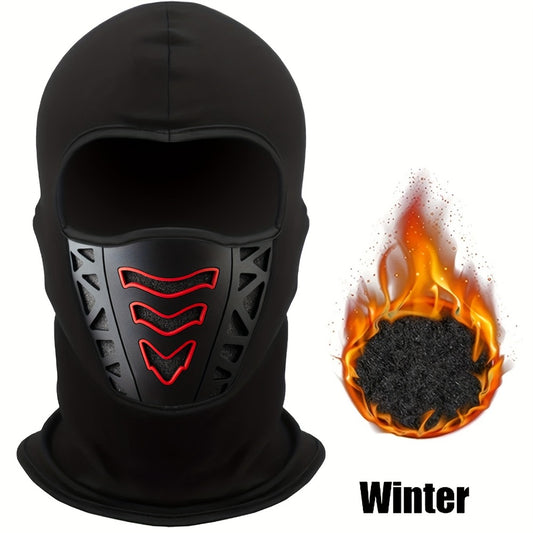 Motorcycle Full Face Mask Winter Thermal – Windproof Anti-Dust Neck Cover, Breathable Air Vents, Cold Weather Balaclava for Men, Snug Fit, Glasses-Compatible Riding Face Mask