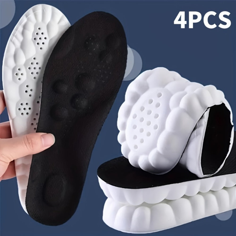 Two-Pair Cushion Shoe Insoles in Black or Gray with 12 EU35-46 Color-and-Size Options Pictured