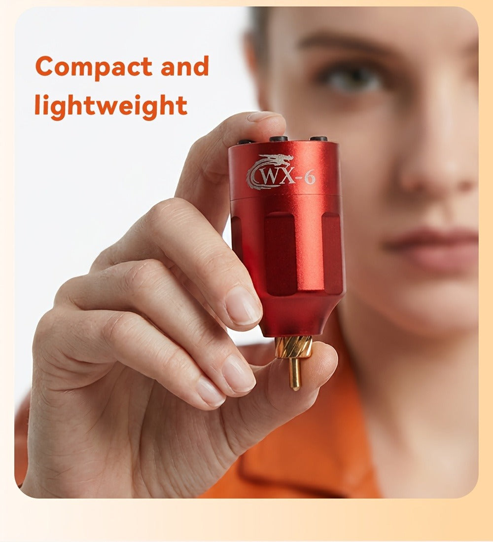 WX-6 Rechargeable Tattoo Power Supply with LED Display and Four RCA or DC Color Configurations