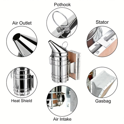 12-Piece Beekeeping Starter Kit with Veil, Gloves, Bee Smoker, Brush, Frame Grip and Hive Tools
