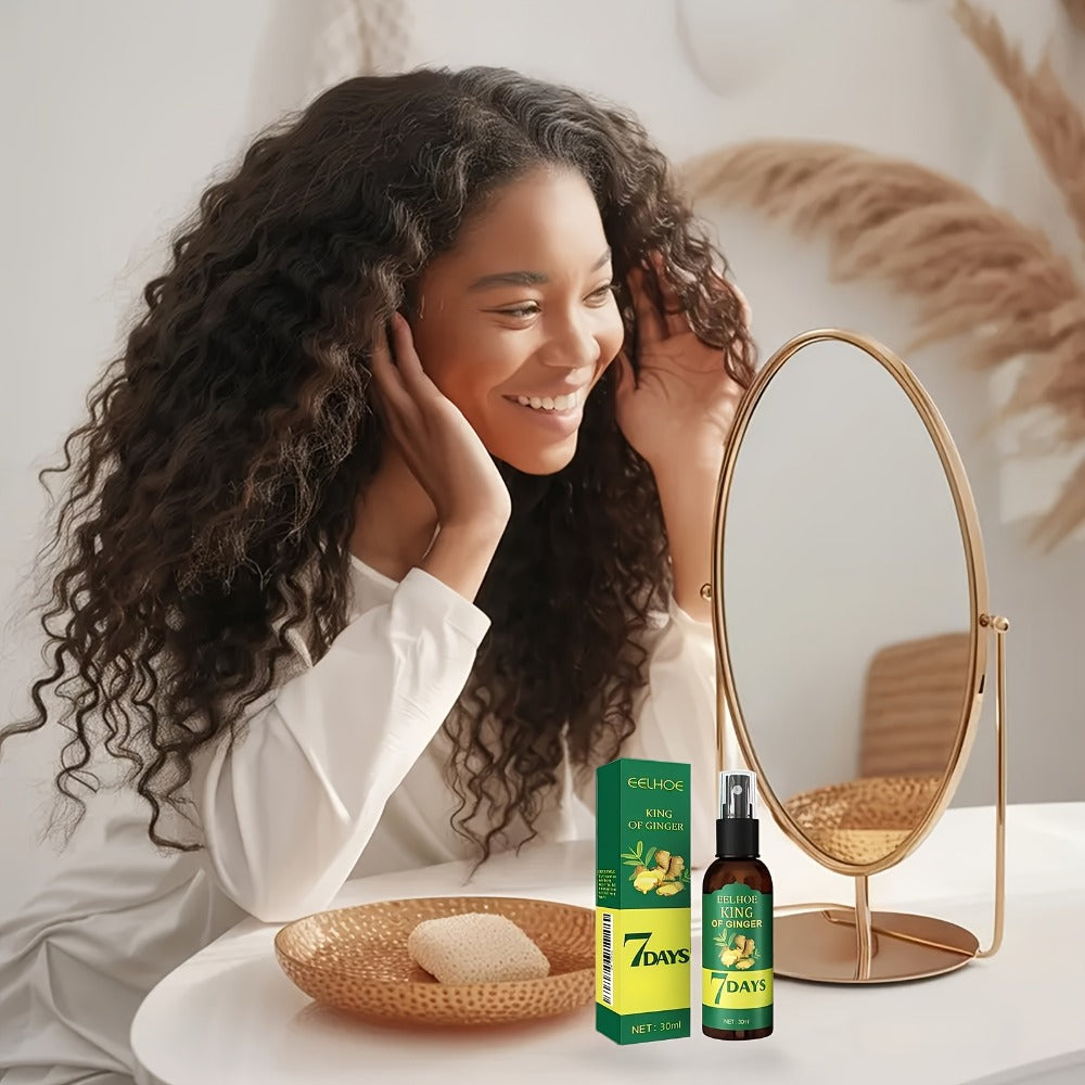 Ginger & Biotin Hair Growth Gift Set 2-Pack - Ginger Scalp Oil + Biotin Strengthening Serum 7-Day Nourishing Treatment for Hair Loss Moisturizing All Hair Types Women Men