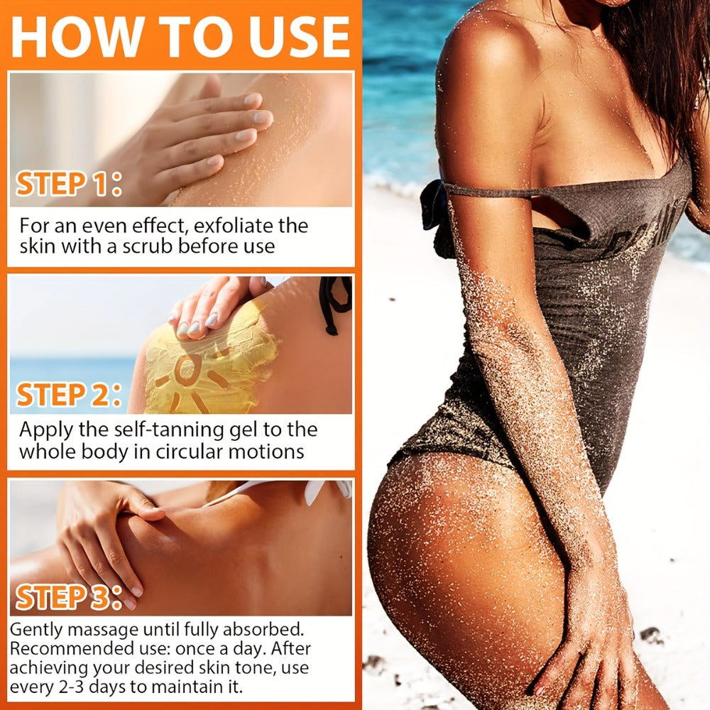 Black Flip-Cap Self-Tanning Lotion 200ml with Coconut and Glycerin Labeling for Body Application