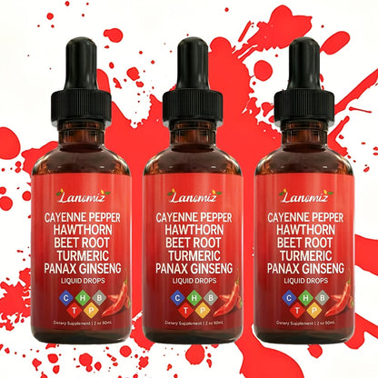 Cayenne Pepper Herbal Liquid Drops in 2-Fl-Oz Bottles with One-, Two- or Three-Bottle Options
