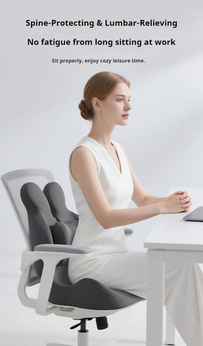 Lumbar Support Cushion & Seat Cushion Set – Ergonomic Office Chair Pillow for Lower Back Pain Relief, Breathable Memory Foam Waist & Hip Support for Home, Car & Desk Chair