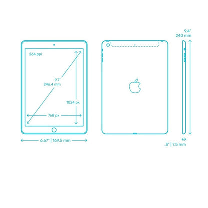 Refurbished iPad Air 1st Generation 16GB Wi-Fi Space Gray, 9.7" Retina Display Apple A7 Chip 8600mAh Battery, Fully Tested Very Good Condition Power Adapter Included – Apple iPad Air Refurbished