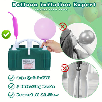 Electric Balloon Pump Party Supplies Tool with Inflate, Deflate and Seal Modes plus Four Nozzles