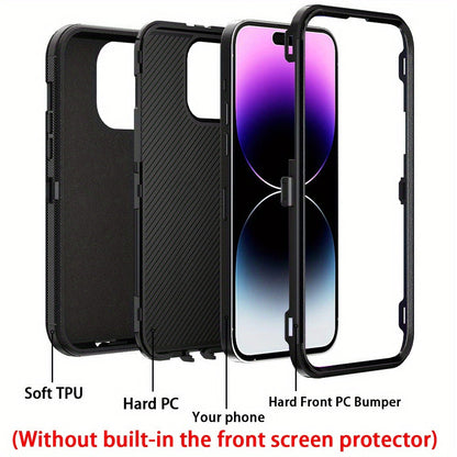 Phone Case Dual-Layer TPU and PC Shockproof Armor with Qi Wireless Charging Support for iPhone 14