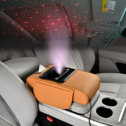 Car Armrest Box Cover Starry Sky Memory Foam Center Console Pad with Type-C USB Charging Port & Storage Pockets – Multifunctional Interior Protector Gift for Men and Women