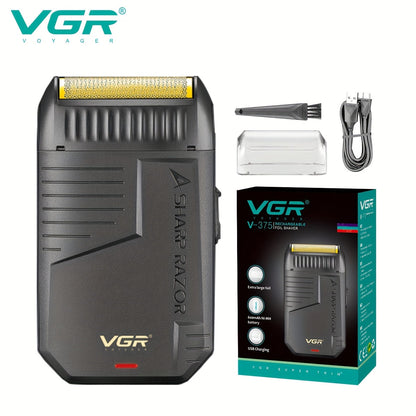 Electric Shaver VGR Cordless Foil Razor with USB Rechargeable Power in Black, Models V-363 or V-375