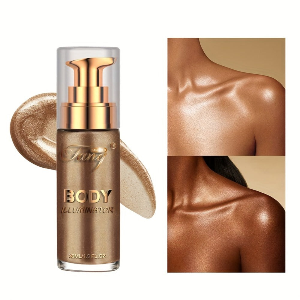 Liquid Luminizer Set of 2 Moisturizing Shimmer Highlighter for Face and Body Glow - All-in-One Illuminator Bronzer Dewy Finish Summer Makeup Kit Women Beauty Gift