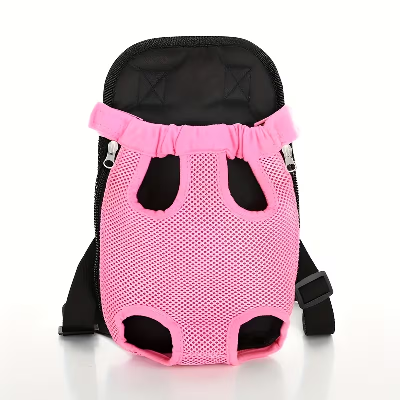 Dog Front Chest Carrier Backpack | Pet Carrying Bag for Small Dogs & Cats, Hands-Free Travel Hiking Cycling Outdoor Bag with Adjustable Straps, Breathable Mesh, Multi-Color & Multi-Size Options
