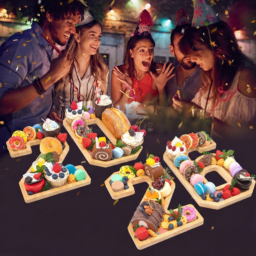 Party Decorations Fillable Wood-Look Letter and Number Trays with BABY, ONE, 2026 or GRAD Options