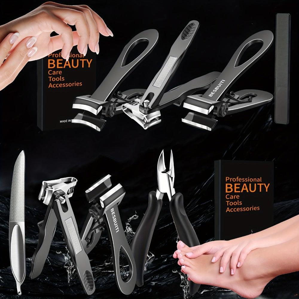 Nail Clipper Tool Set with Large Clipper Pair, Eight-Piece Kit or Hand-and-Foot Clipper Options
