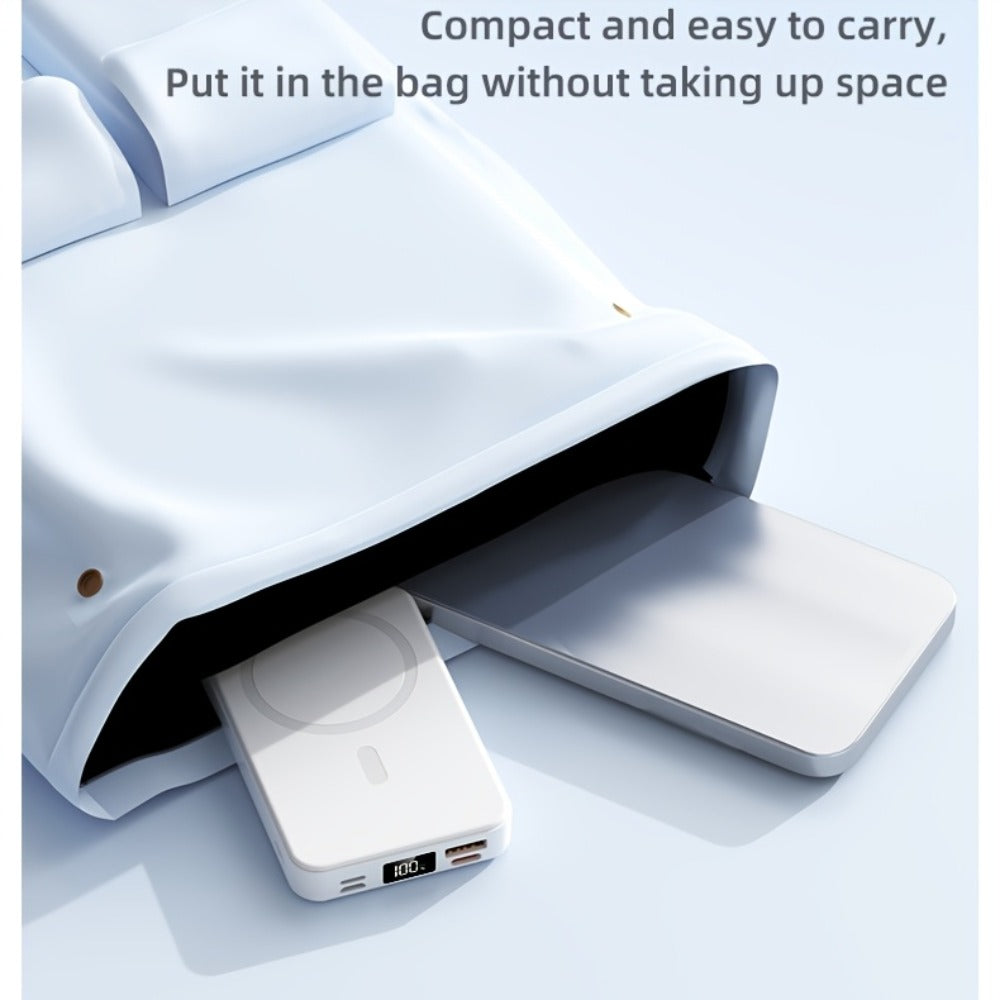 10000mAh Magnetic Power Bank with Folding Kickstand, Percentage Display and Multiple Charging Ports