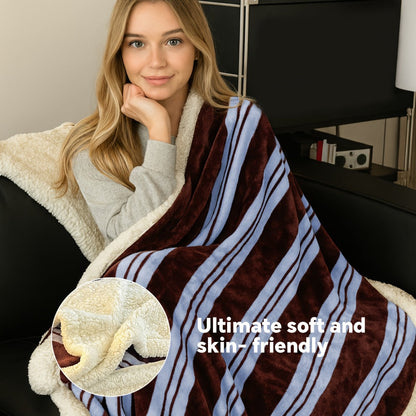 400-450 GSM Flannel Blanket with Plush-Look Lining, 16 Pattern Choices and Four Size Labels