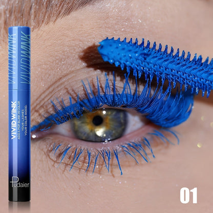 5-Shade Waterproof Colored Mascara for Women — Smudge-Proof Clump-Free Long-Lasting Vivid Formula, Bold Eye Makeup for Stage Cosplay Festival Everyday Wear, Blue Green Pink Purple Black