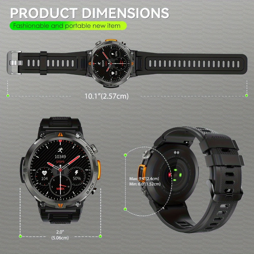 Smartwatch Men's with Bluetooth Calling & Message Notifications, 1.45" HD Touch Screen, IPX8 marking, Step Counter, 300mAh 5-7 Day