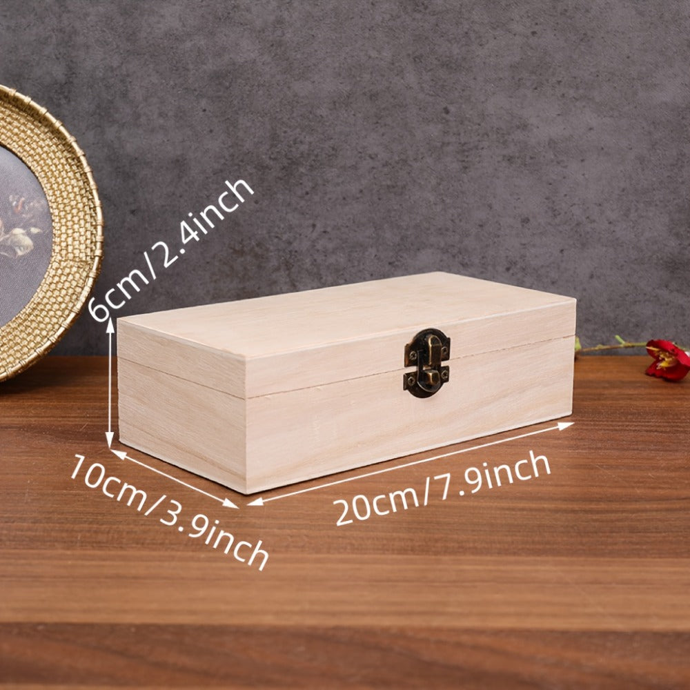 Jewelry Box with Lid & Lock Clasp Set of 3, Vintage Wooden Storage Boxes for Jewelry, Daily Essentials & Gift Packaging