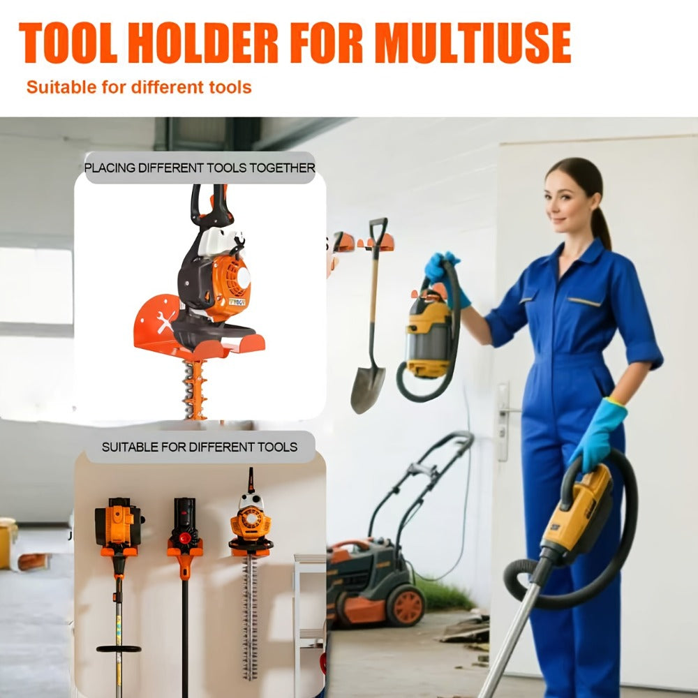 Weed Eater Hanger Wall Mount Trimmer Rack – 8" Heavy Duty Garage Storage Hooks for Grass Trimmer, Hedge Trimmer, Leaf Blower & Chainsaw | Garden Power Tool Holder Organizer Wall Bracket | 1/2/4pcs