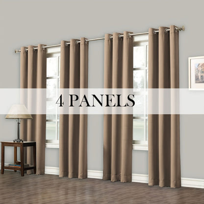 Blackout Curtains Grommet Top Room Darkening Window Drapes 4 Panels Set Living Room Bedroom