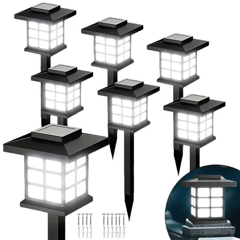 Solar Garden Lights Pathway Stakes in 6/12/24-Piece Sets with Warm, Cool or Multicolor Options