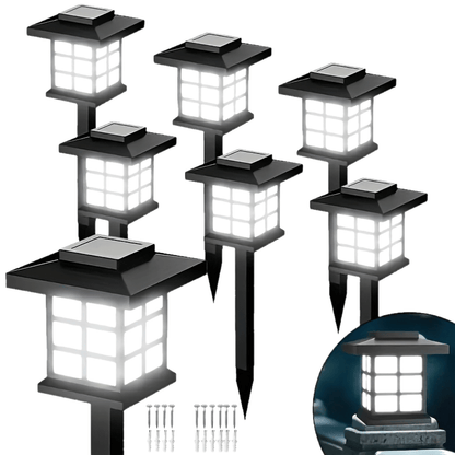 Solar Garden Lights Pathway Stakes in 6/12/24-Piece Sets with Warm, Cool or Multicolor Options