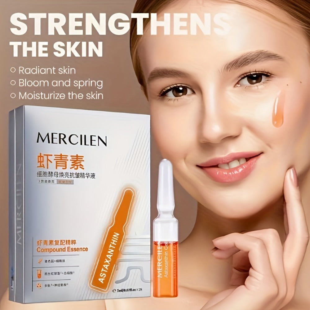 Face Serum Mercilen Astaxanthin Ampoule Set with 28 Individually Packed 2ml Essence Portions