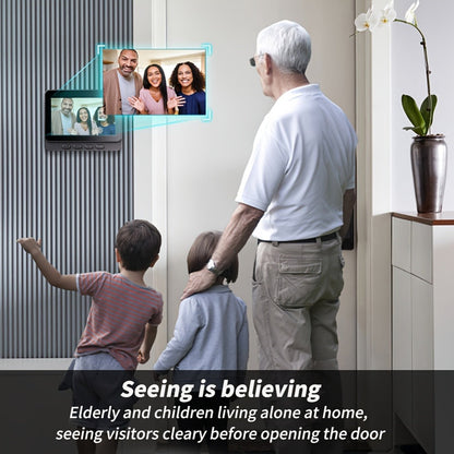 1920P Video Doorbell Camera with 4.3" Monitor & Dual Power - No WiFi No App, Battery & USB, Two-Way Audio, IR Night Vision, SD Card Storage, Wide Angle, One-Button Pairing, Black