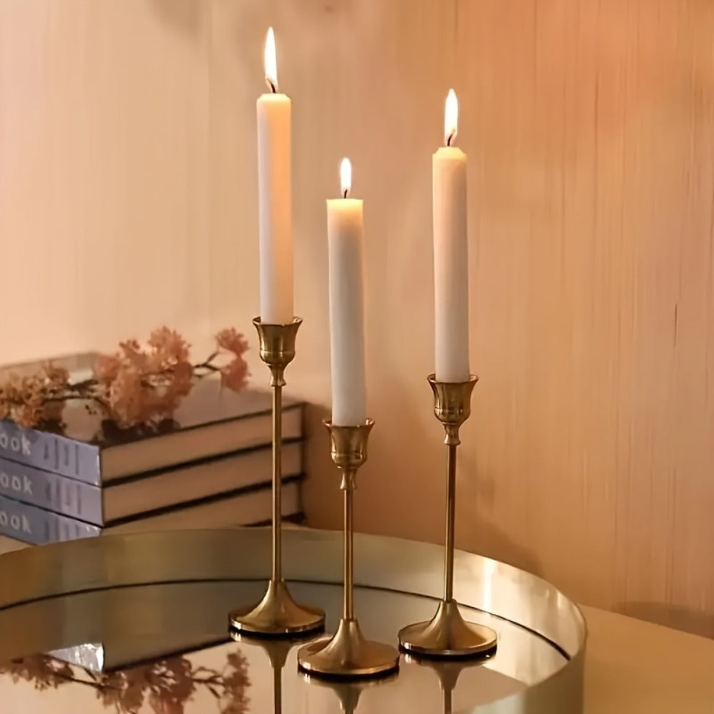 6-Pack Bell-Shaped Metal Candle Holders for Christmas Halloween Weddings – Tabletop Centerpiece Decor, Brass & Matte Black, Multi-Holiday Home Hotel Decoration