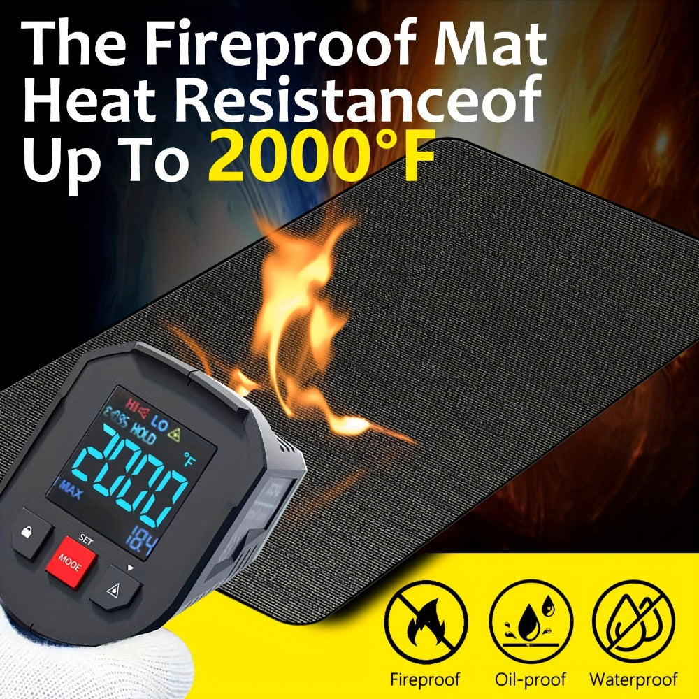 Grill Mat Fire Resistant BBQ Pad, Oversized Under Grill Mat 2000°F Heat Resistant, Oil-Resistant Deck Protector for Outdoor Grilling