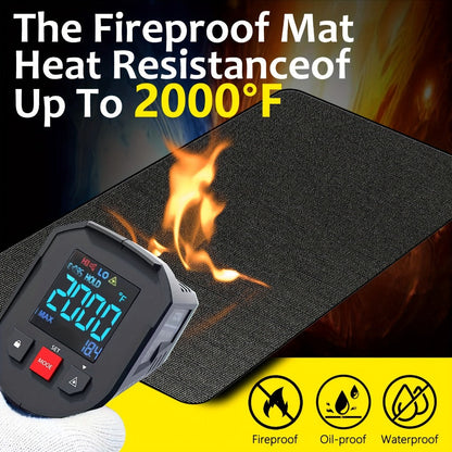 Grill Mat Fire Resistant BBQ Pad, Oversized Under Grill Mat 2000°F Heat Resistant, Oil-Resistant Deck Protector for Outdoor Grilling