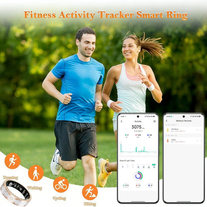 Smart Ring for Women Health & Sleep Tracker No Subscription – 24/7 Heart Rate Stress Fitness Monitoring, Gesture Photo Control, Strava Sync, iPhone & Android Compatible, Navy Blue & Sunset Purple US Size 7 9 10