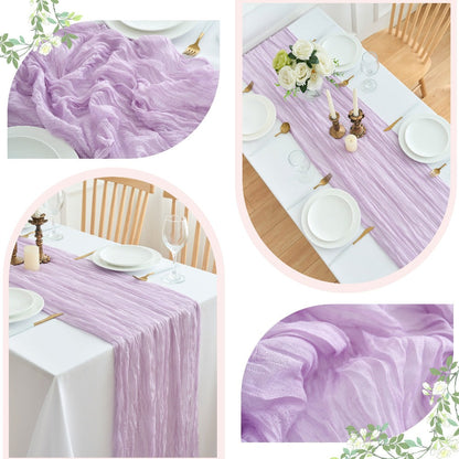 Cheesecloth Table Runner 10 Pack, 10ft Boho Wedding Table Runner for Reception, Rustic Bridal Shower, Party & Home Decor – Dusty Pink, Sage, Lavender