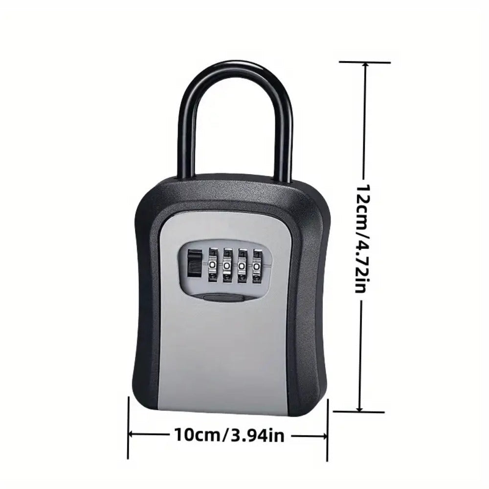 Wall-Mounted Key Lock Box with Resettable Password - Outdoor Key Safe Box, Security Lock Box for Home Garage Garden Office Store