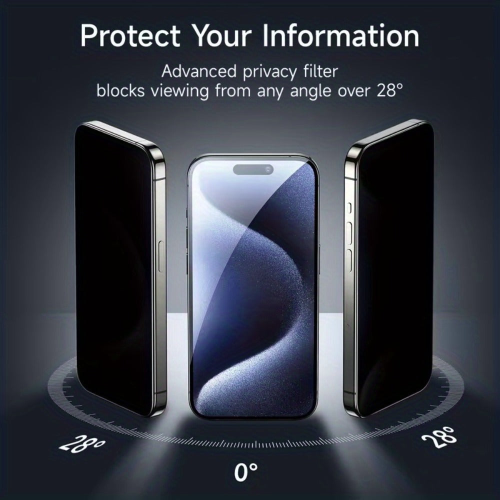 Screen Protector, Privacy Tempered Glass with 360-Degree Side-Angle Filter for 22 Selected iPhone Model Options