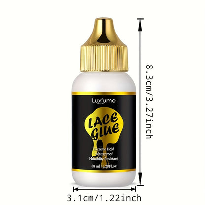 Lace Front Wig Glue Waterproof Extreme Hold 3-Pack Invisible Clear Drying Liquid Adhesive for HD Lace Swiss Lace Wigs & Hairpieces 100ml Per Bottle Long Lasting Secure Bond