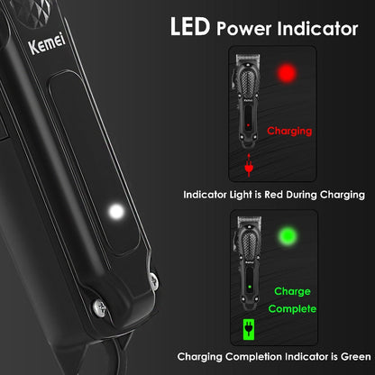 Professional Cordless Hair Cutting Shears – Kemei KM-1071 USB Rechargeable Electric Hair Scissors for Barbers, Salon, Spa & Travel, Portable Haircutting Tool