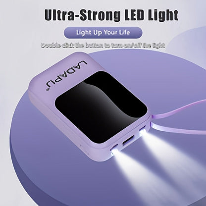 Power Bank 10000mAh Compact with Cable Set, 5W/15W/22.5W Variants, LED Light and Digital Display