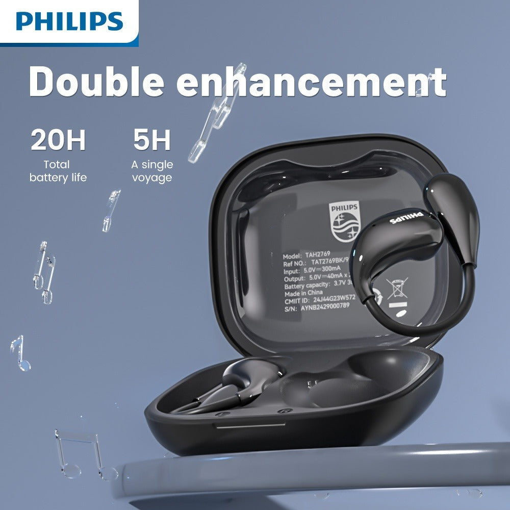 Wireless Earbuds Philips TAT2769 Bluetooth 5.4 Earhooks with Noise-Cancelling Call Mic in Three Colors