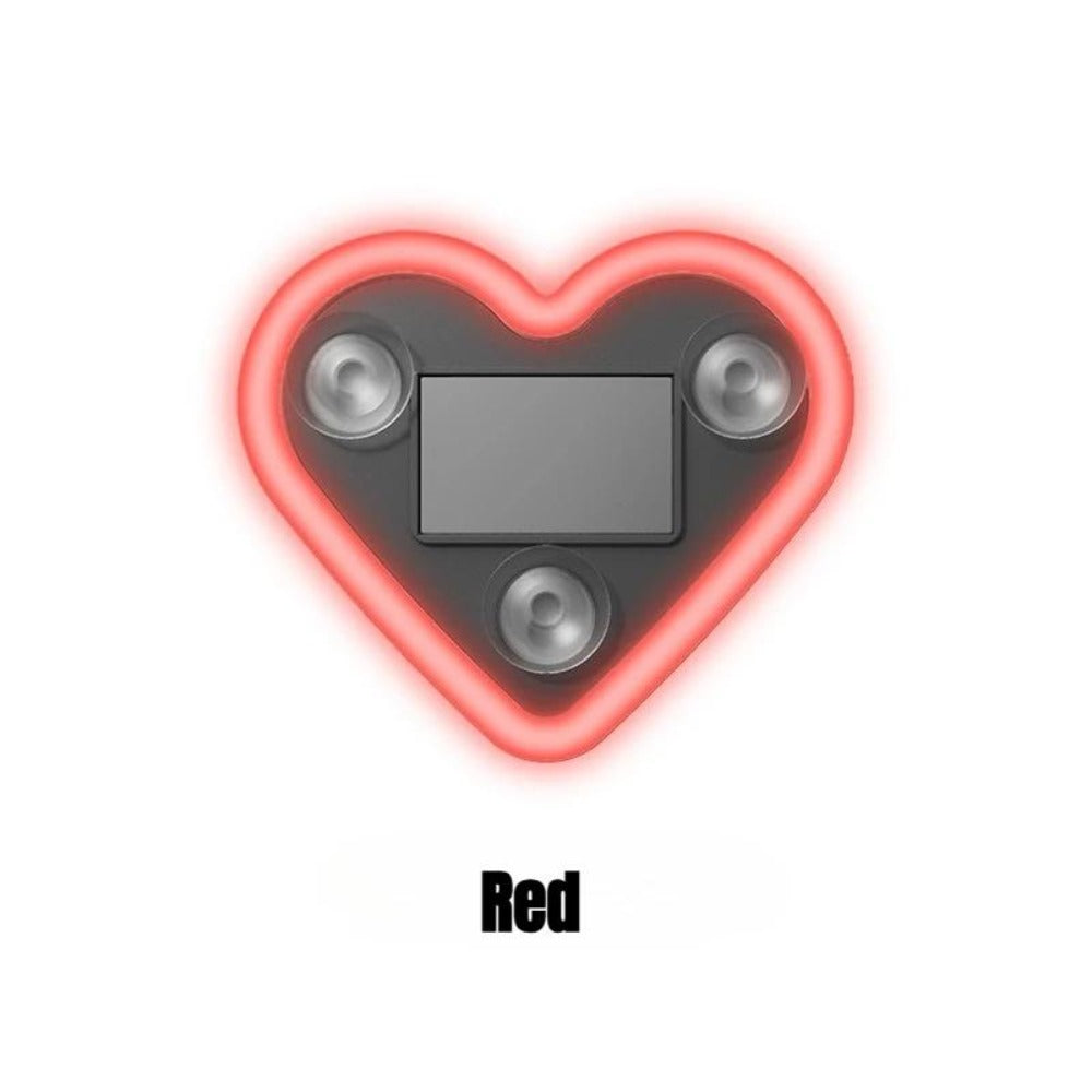 Car Interior Neon Heart Lights Solar USB Rechargeable 5 Lighting Modes Vibration-Sensing Auto On/Off Dashboard Decoration for Cars Trucks SUVs, 2pcs Set Iridescent Pink Blue Red Ice Blue Gift
