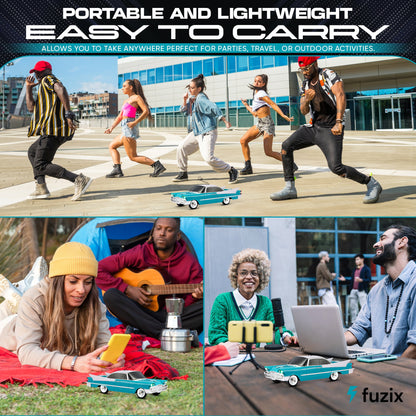 Portable Bluetooth Speaker Fuzix WS-1965 Retro Car with LED Lights, Mic, FM, AUX, USB and TF