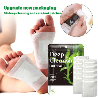 Detox Foot Patches with Bamboo Vinegar Ginger & Lavender — Natural Plant Formula Deep Cleansing Overnight Foot Pads, Moisturizing Soothing Foot Care for Tired Aching Feet, Home Spa Wellness Gift