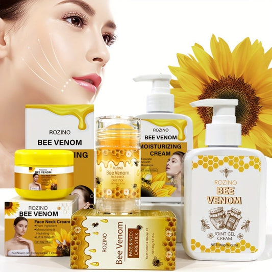 Honey Skincare Gift Set 4pcs for Women - Natural Plant-Based Hyaluronic Acid & Squalane Body Face Care Kit, Deep Moisturizing All Skin Types Gentle Daily Routine