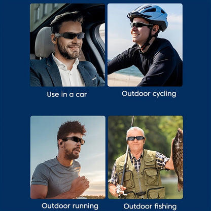 Open Ear Bluetooth Audio Glasses with Built-In Earbuds – Wireless Smart Sunglasses for Music & Hands-Free Calls, Anti-Glare Lenses, Driving Sports Outdoor, Unisex | 7 Colors