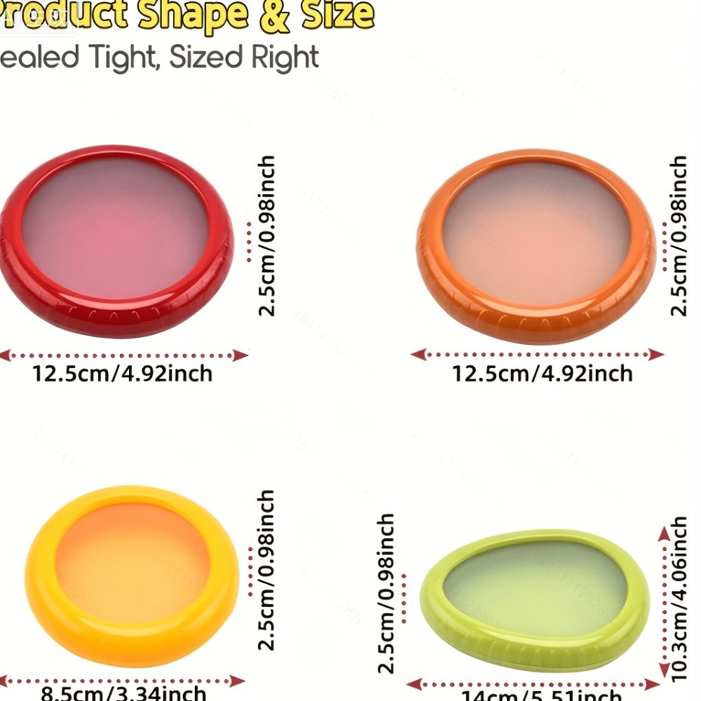 Food Storage Containers Six- or Eight-Piece Silicone Produce Saver Set for Refrigerator and Dishwasher Use