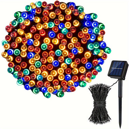 String Lights, IP65 Solar Fairy Lights with Eight Modes, 100- or 200-LED Pack Options and Seven Colors